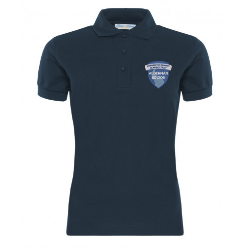 Alderman Bolton School Ladies Staff Polo Shirt Navy Size 8