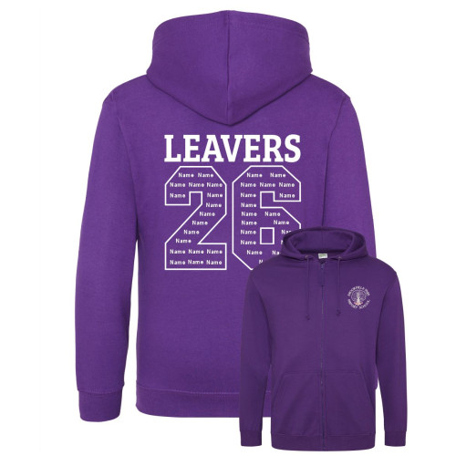 Brookfield Park School Full Zip Leavers Hoodie Purple Age 9/11