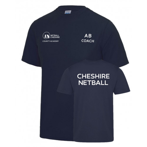 Cheshire County Netball Unisex T-Shirt French Navy Size XS