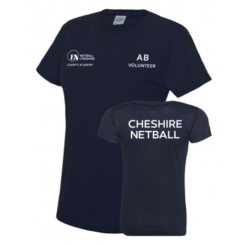 Cheshire County Netball Ladies T-Shirt French Navy Size XS (8)