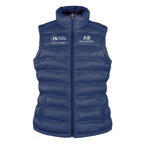 Cheshire County Netball Ladies Padded Bodywarmer Navy Size XS (8)