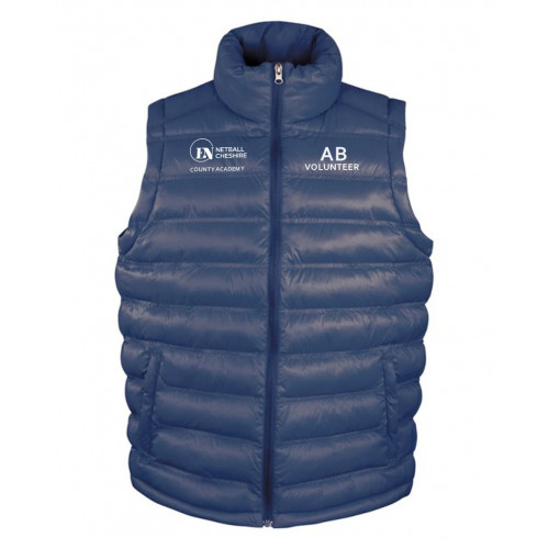 Cheshire County Netball Unisex Padded Bodywarmer Navy Size Small