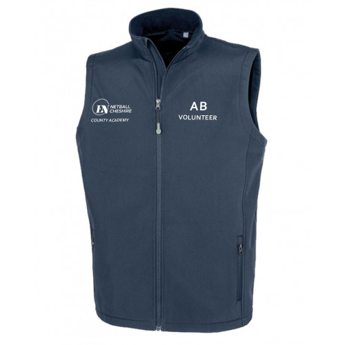 Cheshire County Netball Unisex Softshell Bodywarmer Navy Size Small