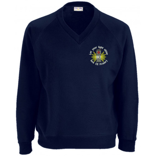 Ince CE Primary School V/Neck Sweatshirt Navy Age 3/4