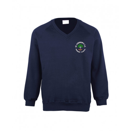 St Andrews Boothstown School V/Neck Sweatshirt Navy Size 24"