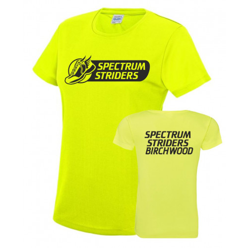 Spectrum Striders Ladies T-Shirt Electric Yellow Size XS