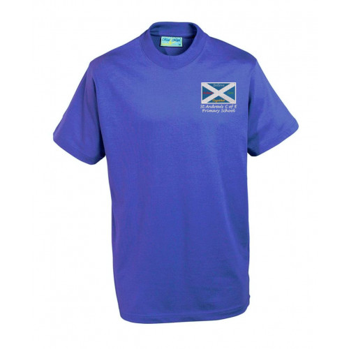 St Andrews Warrington School PE T-Shirt Royal Age 3/4