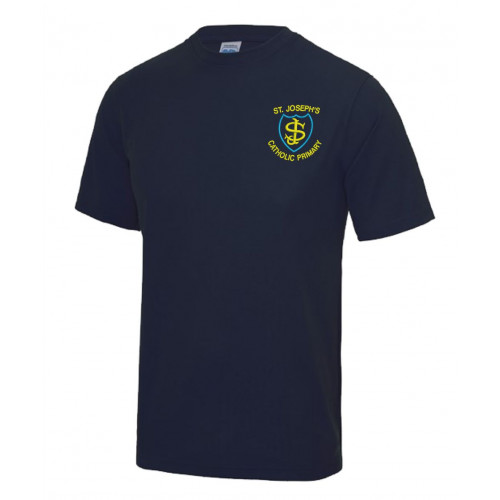 St Josephs School PE T-Shirt Navy Age 3/4