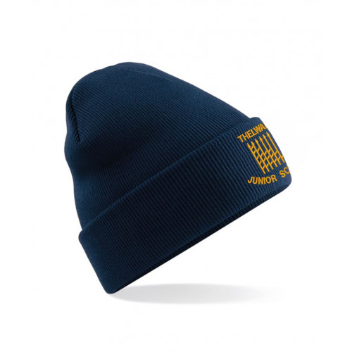 Thelwall Junior School Knitted Beanie Navy