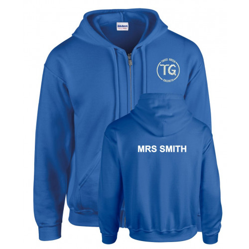 Twiss Green School Staff Zip Hoodie Royal Size Small