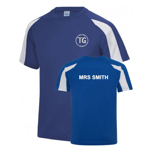 Twiss Green School Staff T-Shirt Royal/White Size Small