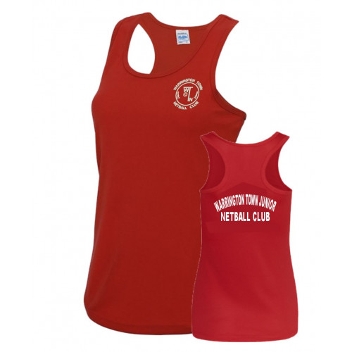 Warrington Town Junior Netball Club Vest Red Size XSmall