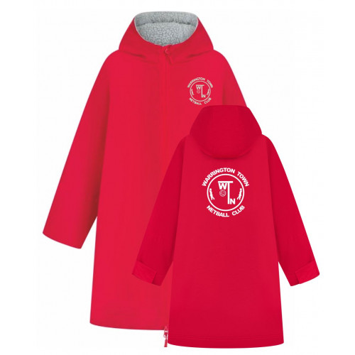 Warrington Town Netball Club All-Weather Robe Red Age 5/8