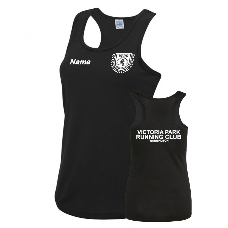 Touchline UK Victoria Park Running Club Black Vest Ladies