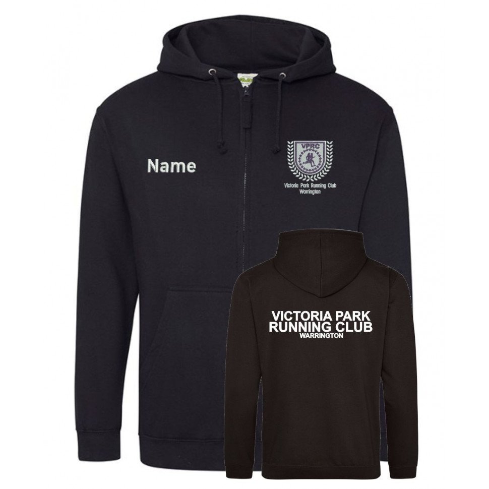 Touchline UK Victoria Park Running Club Black Zip Hoodie Unisex